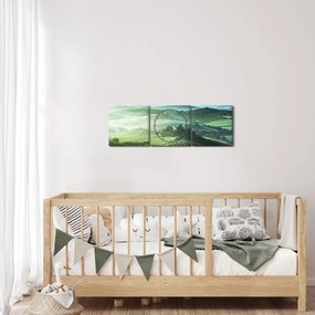 Obraz - Toskania, Włochy (z zegarem) (90x30 cm)