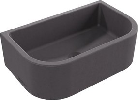 Massi Umywalka betonowa półokrągła wisząca / nablatowa bez otworu na baterię 49 x 30 cm PALANGA | różne kolory : Kolor - Brązowy, Typ montażu - podwieszana
