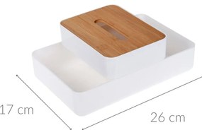 Organizer na kosmetyki z bambusowym wieczkiem, 26 x 17 cm
