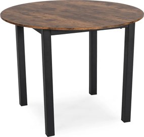 Stół Okrągły TEO 100 cm Dąb Rustykalny/Czarny do Jadalni Salonu Nowoczesny Loft