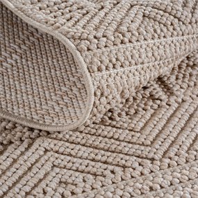 Dywan nowoczesny Helix Boho beżowy koło 80 cm x 80 cm