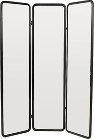 Parawan lustrzany z metalu - szer. 146 x wys. 180 cm - Czarny - MIROLY