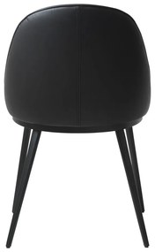 Czarne krzesło do jadalni z imitacji skóry Unique Furniture Gain