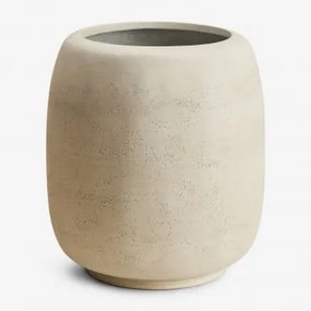 Donica Zewnętrzna Z Cementu Annabeth Ø20 Cm - ↑35 Cm & Biały - Sklum
