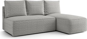 Jasnoszara sofa narożna z funkcją spania i pojemnikiem P6-P92