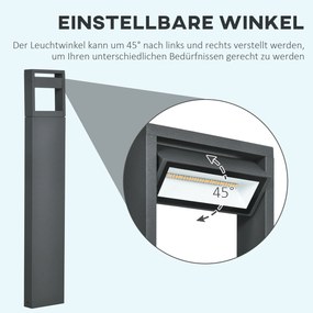 Outsunny Lampa Ogrodowa LED Regulowana Wodoodporna IP65 Oświetlenie Drogowe | Aosom PL