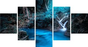 Obraz - Magiczna noc w tropikalnym lesie (125x70 cm)