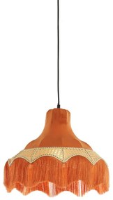 Pomarańczowa lampa wisząca z tekstylnym kloszem ø 40 cm Mizia – Light &amp; Living