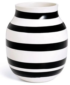 Czarno-biały kamionkowy wazon Kähler Design Omaggio, wys. 20 cm