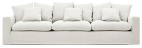 Biała lniana sofa 340 cm Nora – Kave Home