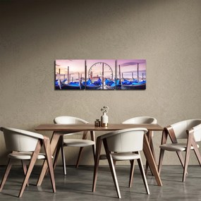 Obraz - Świt w Wenecji (z zegarem) (90x30 cm)