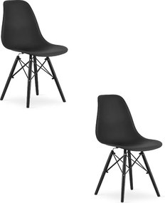 Krzesło Valora OSAKA z czarnymi drewnianymi nogami, ergonomiczne, x2
