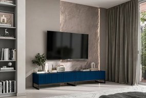Zestaw 2 granatowych ryflowanych szafek RTV - Filo 12X