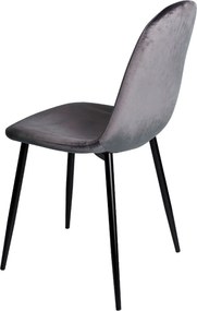 Zestaw 4 Krzese Teok Black Aksamitne