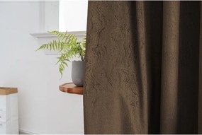 Zaciemniająca zasłona DUNES VELVET 140x250 cm, brązowa Zawieszanie: Taśma z wiązaniami
