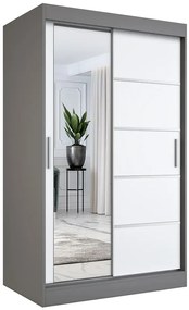 Szafa przesuwna 120 cm antracyt + biały - Ebia 3X