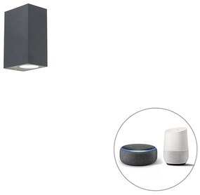 Zewnetrzna Inteligentna lampa ścienna ciemnoszara IP44 z 2 żarówkami WiFi GU10 - Baleno Nowoczesny Oswietlenie zewnetrzne