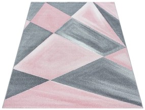 Dywan nowoczesny Beta geometria różowo-szary 200 cm x 290 cm