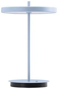 Jasnoniebieska metalowa lampa stołowa LED z metalowym kloszem (wysokość 31 cm) Asteria Move – UMAGE