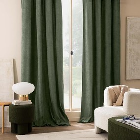 Zielona zasłona z materiału bouclé 140x260 cm Winona – douceur d'intérieur