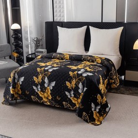 Narzuta na łóżko GOLD BUTTERFLY czarny Rozmiar: 170 x 210 cm