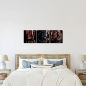 Obraz - Fitness (z zegarem) (90x30 cm)