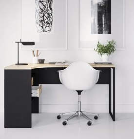 Biurko narożne Function 118 czarny mat / dąb sonoma