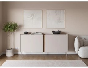 Kremowo-naturalna komoda w dekorze dębu 180x82x40 cm Lucile – Marckeric