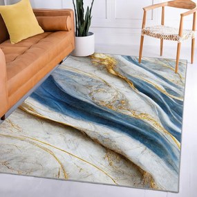 Niebieski chodnik odpowiedni do prania 80x200 cm Golden Spill – Mila Home