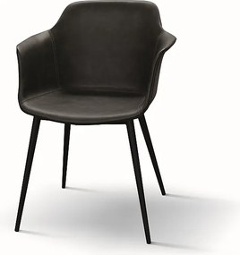 Zestaw 2 krzeseł ze sztucznej skóry w kolorze antracytowym - CANNES