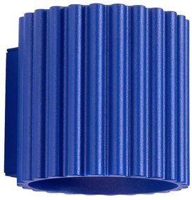 Stylowy kinkiet ryflowany w kolorze ultramaryna S6-L31