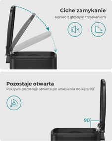Kosz na śmieci do łazienki NORD, 6 l, czarny SongmicsHome