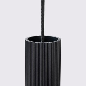 Lampa wisząca KARBON 3L czarna ryflowana SOLLUX  LIGHTING