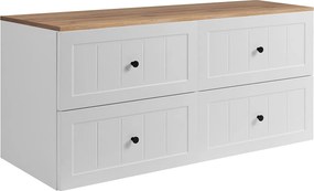 Zestaw mebli łazienkowych pod umywalkę biała / dąb Craft, 160 (2 x 80) x 46 x 58 cm , 3 kolory uchwytów w zestawie