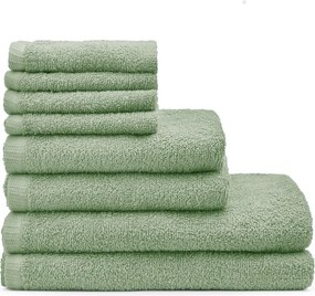 Zielone bawełniane ręczniki szybkoschnące frotte zestaw 8 szt. Quick Dry – Catherine Lansfield