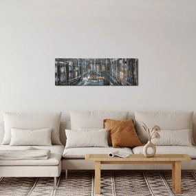 Obraz wnętrza starego budynku (z zegarem) (90x30 cm)