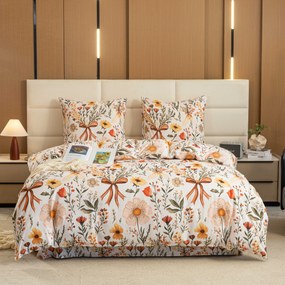 PrzytulneMieszkanie.pl PrzytulneMieszkanie.pl Pościel z mikrofibry FLORAL RIBBON kremowa Rozmiar pościeli: 70 x 90 cm | 140 x 220 cm