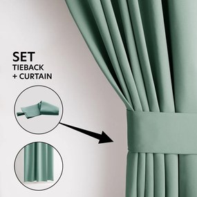 Jasnozielona zaciemniająca zasłona termiczna 140x245 cm Pleat – Restilo