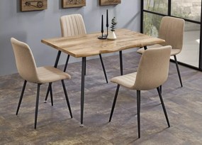 Prostokątny stół Norvik 120x80 cm z blatem z okleiny MDF i nogami czarnymi metalowymi do kuchni