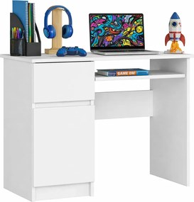 Białe biurko dla dzieci z szufladą W6-H55