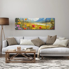 Obraz - Malowany krajobraz (170x50 cm)