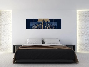 Obraz – Geometryczne miasto (170x50 cm)