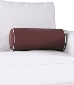 Poduszka wałek z zakładkami z lamówką kolor czerwony tkanina połyskliwa, welwetowa