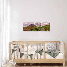 Obraz krajobrazu (z zegarem) (90x30 cm)