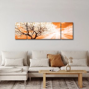 Pomarańczowy obraz drzewa (170x50 cm)