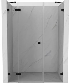 Mexen Lunar drzwi prysznicowe uchylne lewe 130 cm, transparent, czarne - 834S-130-050-70-00-L