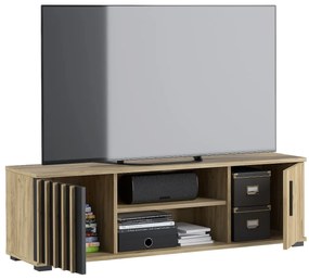 Meblościanka KALI 01 czarna/dąb craft MEBLOWA 1