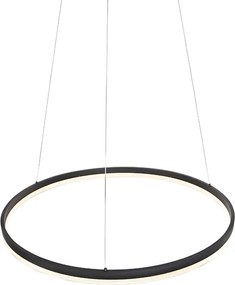 Designerska lampa wisząca czarna 80 cm z wbudowanym LED 3-stopniowo ściemnialna - Anello