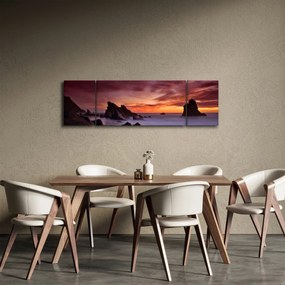 Obraz zachodu słońca na wybrzeżu (170x50 cm)