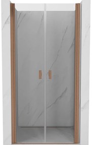 Mexen Mist drzwi prysznicowe uchylne 75 cm, transparent, miedź szczotkowana - 8A7-075-000-65-00